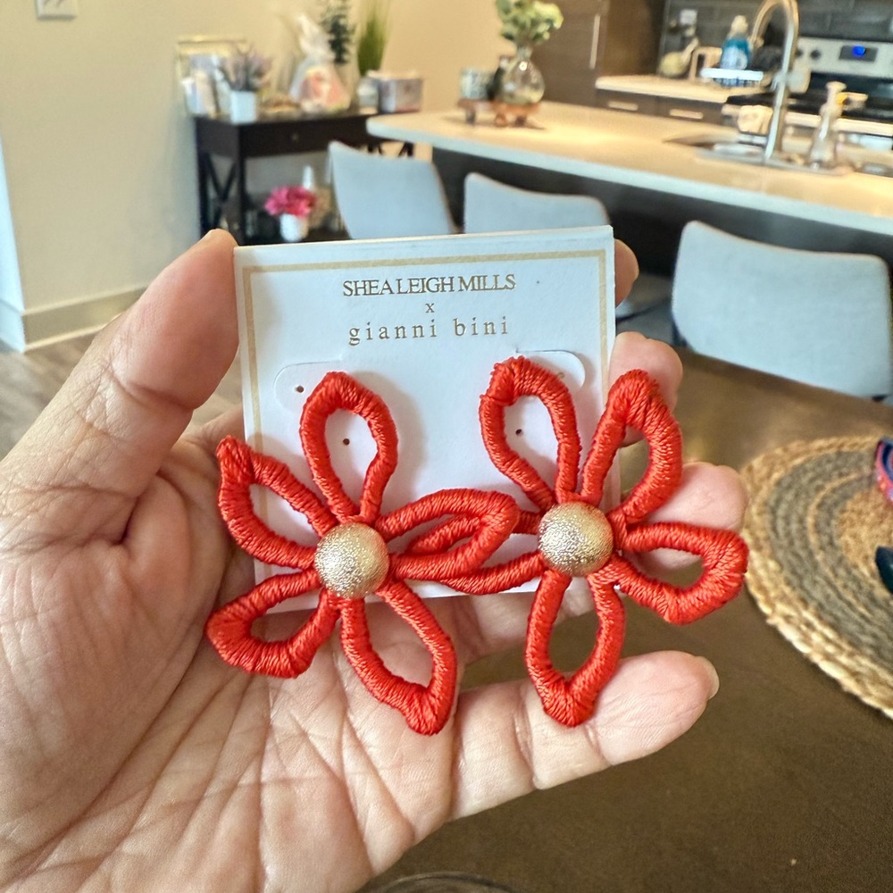 Gianni Bini x Shea Leigh Mills Poppy Flower Drop Earrings